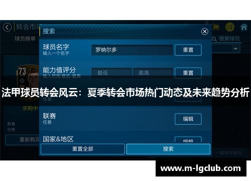 法甲球员转会风云:夏季转会市场热门动态及未来趋势分析 法甲球员转会风云:夏季转会市场热门动态及未来趋势分析