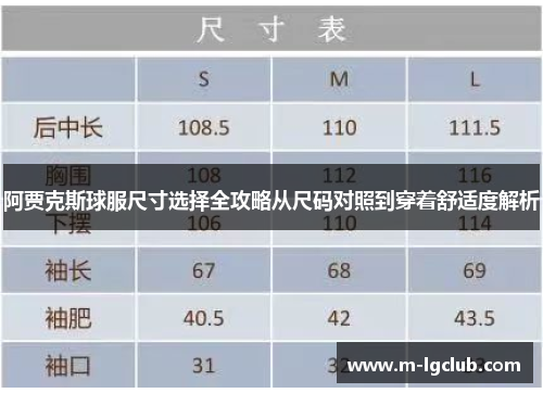 阿贾克斯球服尺寸选择全攻略从尺码对照到穿着舒适度解析